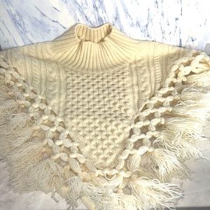 NEW Sea New York fringe 100% wool triangle overthrow OO